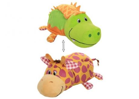 Мягкие игрушки 1 Toy Вывернушка Крокодильчик и Жираф с ароматом 40 см