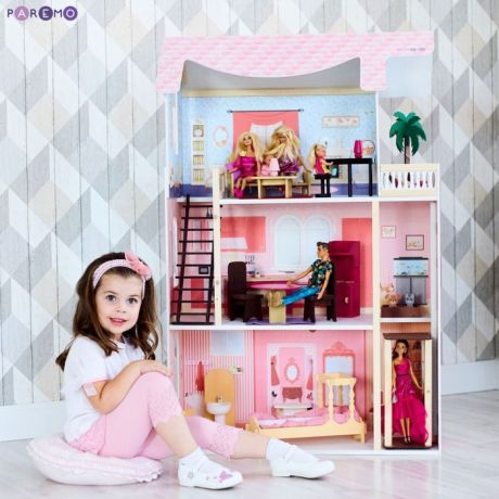 Кукольные домики и мебель Paremo Деревянный кукольный домик Эмилия-Романья с мебелью (19 предметов)