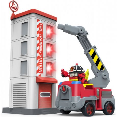 Машины Робокар Поли (Robocar Poli) Пожарная станция с фигуркой Рой