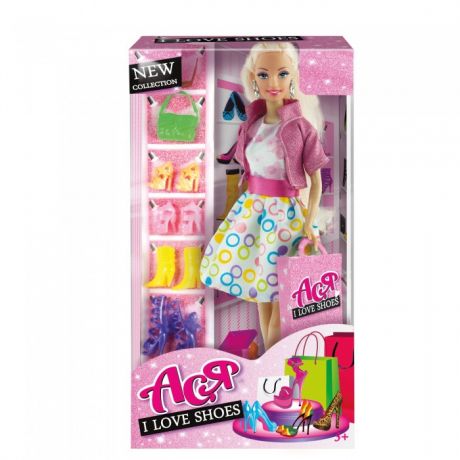 Куклы и одежда для кукол Toys Lab Кукла Ася Блондинка в платье с принтом Любимые туфли