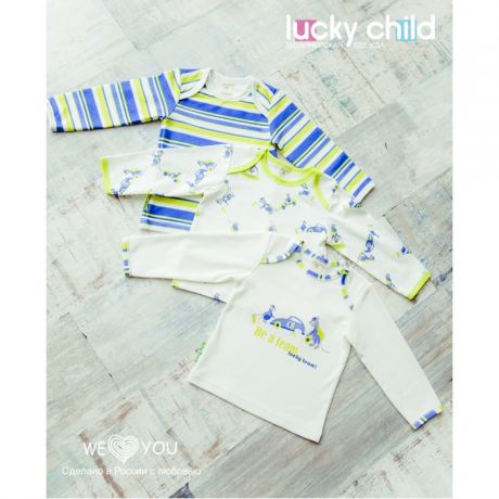 Толстовки и свитшоты Lucky Child Свитшот для мальчика Маленький Гонщик 3 шт.