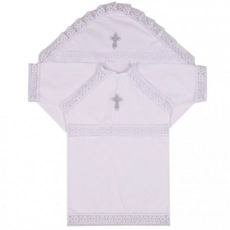 Крестильная одежда Ангелочки Крестильный набор универсальный с вышивкой поплин