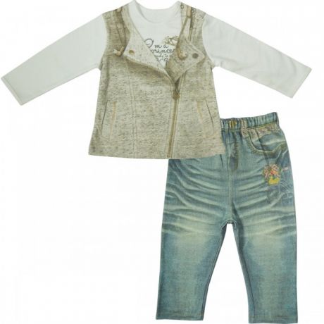 Комплекты детской одежды Папитто Комплект (кофточка и штанишки) для девочки Fashion Jeans 595-05
