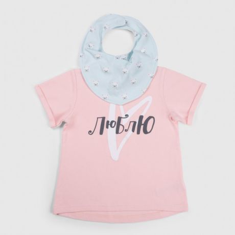 Футболки и топы Happy Baby Набор для девочек (футболка и нагрудный фартук) Городская линейка 88007