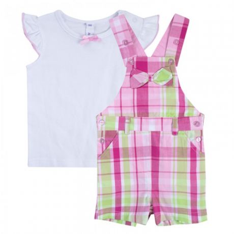 Комплекты детской одежды Playtoday Комплект для девочек (футболка, полукомбинезон) Мой цветочек 188868