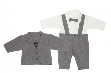 Комплекты детской одежды Осьминожка Комплект для мальчика (полукомбинезон и пиджак) Хочу в школу