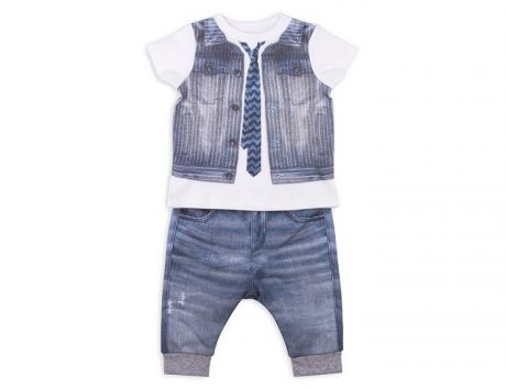 Комплекты детской одежды Папитто Комплект из футболки и штанишек для мальчика Fashion Jeans 513-04