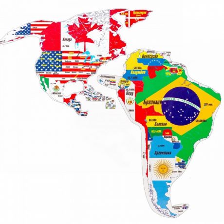 Атласы и карты Геомагнит Магнитный географический пазл Северная и Южная Америки