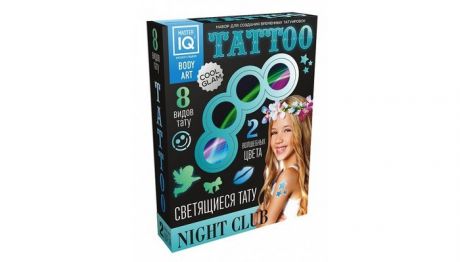 Наборы для творчества Каррас Набор для временных татуировок NIGHT СLUB светящиеся С005