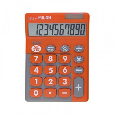 Канцелярия Milan Калькулятор настольный 10 разрядов двойное питание 145х106х21 мм Duo
