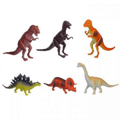 Игровые фигурки Bondibon Набор животных Ребятам о Зверятах Динозавры 8-10 дюймов 6 шт.