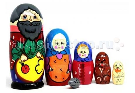 Деревянные игрушки RNToys Матрешка Сказка Репка 6 в 1