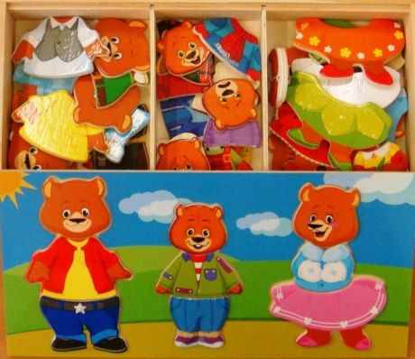 Деревянные игрушки Мир деревянных игрушек Три медведя Д164
