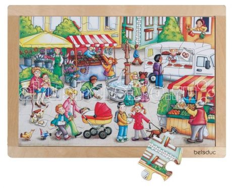 Деревянные игрушки Beleduc Развивающий Пазл Рынок 12002