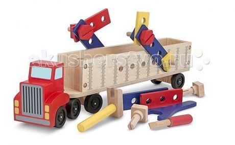 Деревянные игрушки Melissa & Doug Классические игрушки Конструктор в прицепе 22 детали