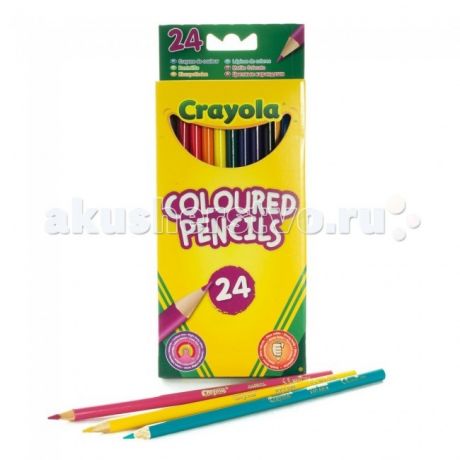 Карандаши, восковые мелки, пастель Crayola Карандаши 24 цвета