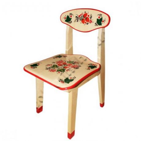 Детские столы и стулья Хохлома Стул детский с хохломской росписью ягода/цветок