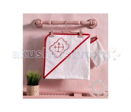 Полотенца Kidboo Комплект полотенце-уголок + варежка Red Ocean