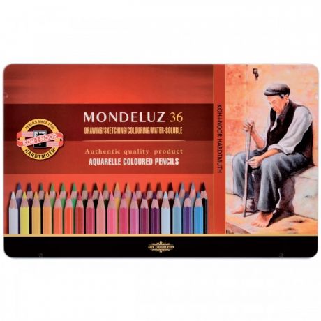 Карандаши, восковые мелки, пастель Koh-i-Noor Набор карандашей акварельных Mondeluz 36 цветов