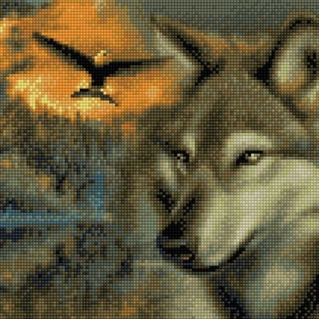 Картины своими руками Molly Картины мозаикой Волк и Орёл 30х30 см