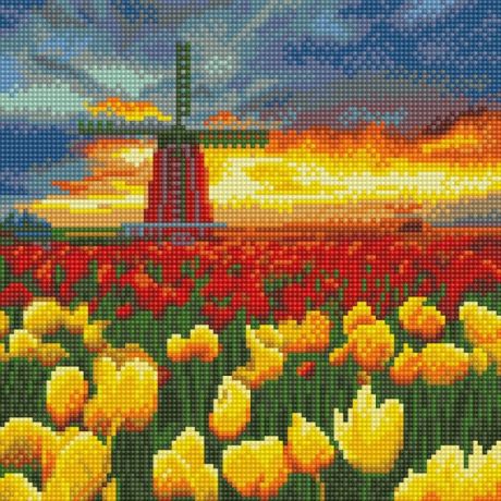 Картины своими руками Molly Картины мозаикой Поля Тюльпанов В Нидерландах 30х30 см