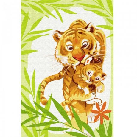 Картины по номерам Molly Картина по номерам Тигрица с тигрёнком 20х30 см