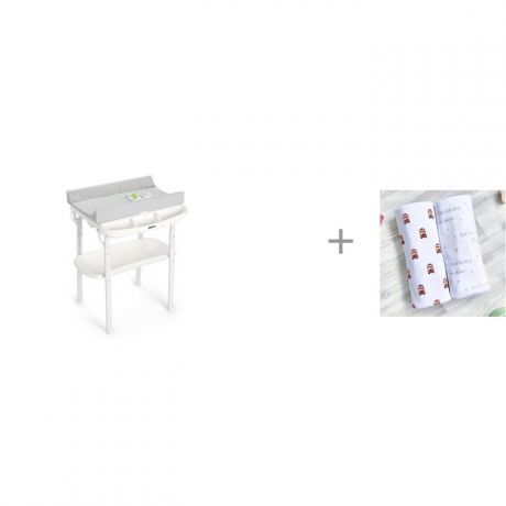 Пеленальные столики CAM Aqua с ванночкой и Пеленка Mjolk Автобусы/Hello mommy 120х85 см