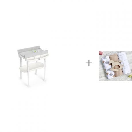 Пеленальные столики CAM Aqua с ванночкой и пеленка Mjolk Ёжики/Hello Mommy/Camel 80х80 см