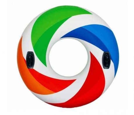 Круги и нарукавники для плавания Intex Надувной круг Цветной вихрь с ручками