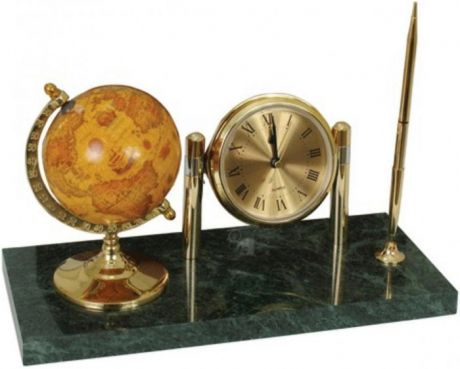 Канцелярия Galant Часы на подставке из мрамора с глобусом и шариковой ручкой