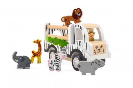 Деревянные игрушки Magni Машинка с животными