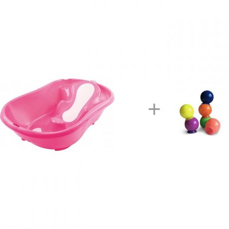 Детские ванночки Ok Baby Ванночка Onda Evolution и Набор ПВХ-игрушек для ванной Happy Baby IQ-Bubbles