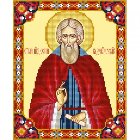 Картины своими руками Фрея Кристальная мозаика Икона святого преподобного Сергия Радонежского 27x22 см