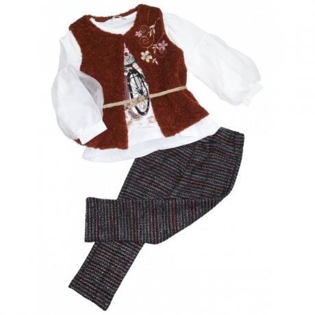 Комплекты детской одежды Baby Rose Комплект для девочки (жилет, лонгслив, брюки) 3284/3285