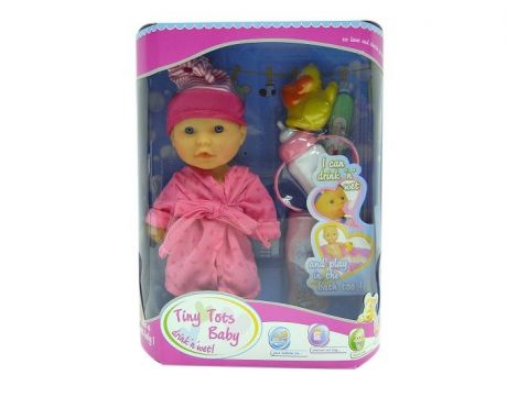 Куклы и одежда для кукол Наша Игрушка Пупс в халате с аксессуарами 23 см 15154-1