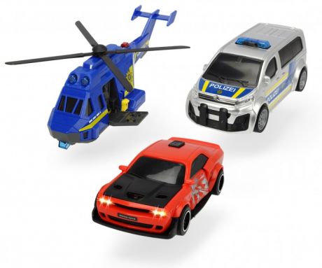 Машины Dickie Набор Полицейская погоня: вертолет и машинки 2 шт.