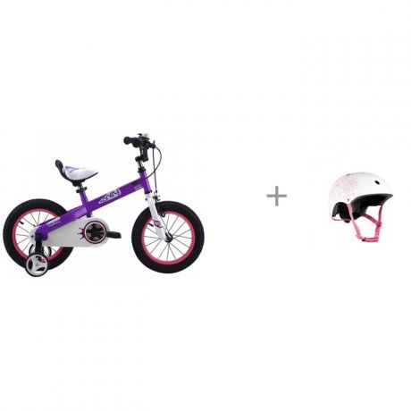 Шлемы и защита Maxiscoo Шлем для девочки Цветы и Велосипед двухколесный Royal Baby Honey Steel 18