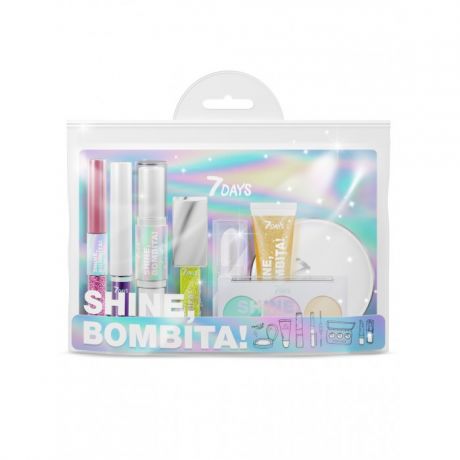 Косметика для мамы 7Days Подарочный набор для макияжа, косметичка shine bombita №6 amaze 8 средств