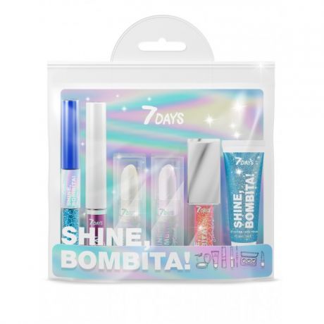 Косметика для мамы 7Days Подарочный набор для макияжа, косметичка shine bombita №4 miracle 6 средств