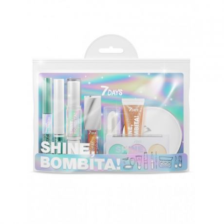 Косметика для мамы 7Days Подарочный набор для макияжа, косметичка shine bombita №5 rockstar 8 средств