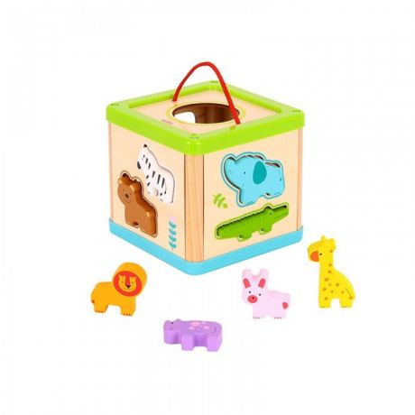 Деревянные игрушки Tooky Toy Куб-сортер Животные
