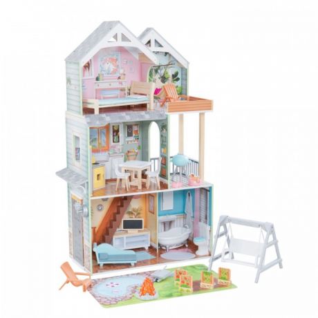 Кукольные домики и мебель KidKraft Кукольный домик Хэлли с мебелью (27 элементов)