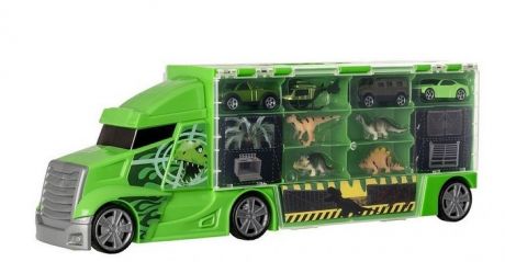 Машины HTI Автоперевозчик Teamsterz Dino с транспортными средствами и динозаврами