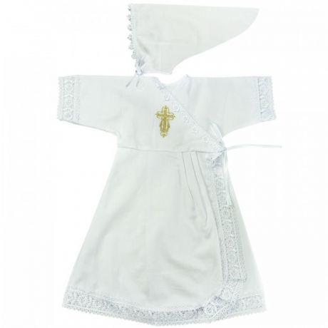 Крестильная одежда Папитто Крестильный набор для девочки: платье и косынка 1308