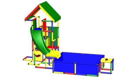 Спортивные комплексы Quadro Конструктор крупногабаритный Universal с винтовой горкой и бассейном L