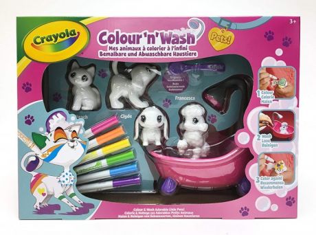 Заготовки под роспись Crayola Фигурки для раскрашивания Washimals Набор с ванной