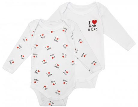 Боди, песочники, комбинезоны AmaroBaby Боди с длинным рукавом Love 2 шт.