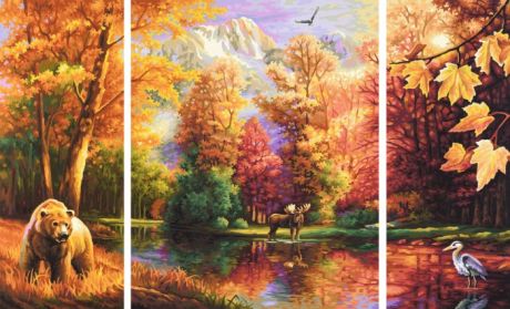 Картины по номерам Schipper Картина по номерам Триптих Осень 50х80 см