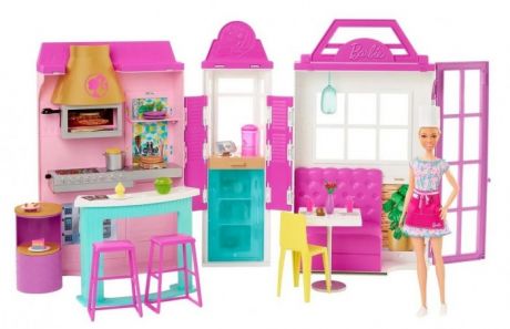 Кукольные домики и мебель Barbie Набор игровой Гриль-ресторан с куклой