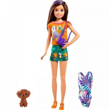 Куклы и одежда для кукол Barbie Игровой Набор кукла Стейси рыжеволосая в платье с питомцем